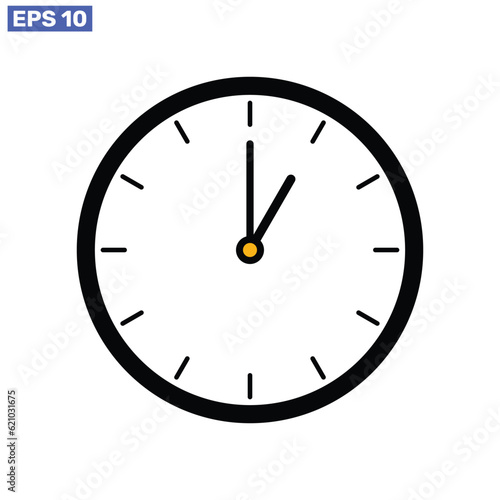 Clock time icon symbol isolated on white background design. Free Download Clock time icon symbol isolated on white background design. - GFXLoad