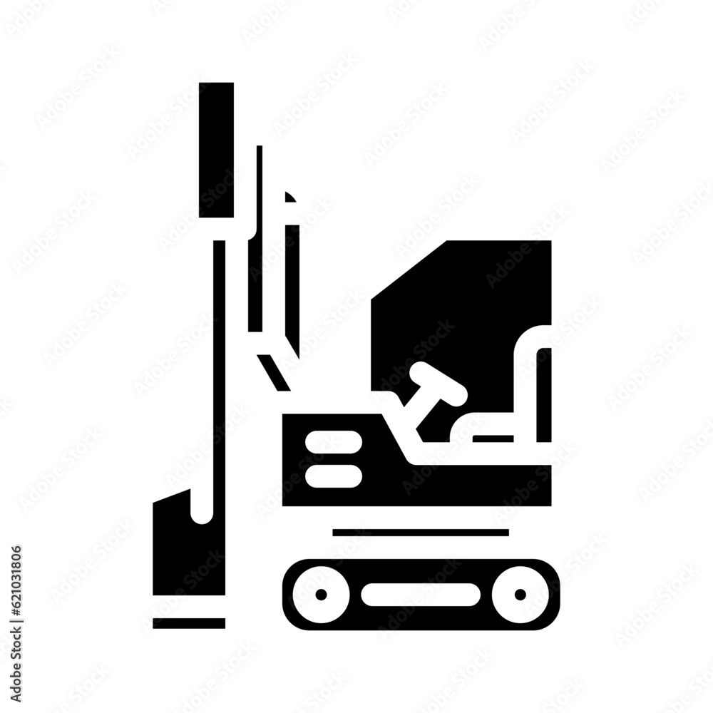 pile driver civil engineer glyph icon vector. pile driver civil engineer sign. isolated symbol illustration