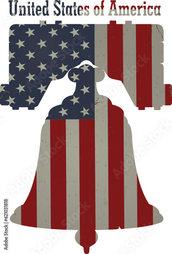 Liberty Bell in Philadelphia, Pennsylvania isolated in white