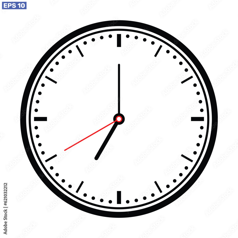 Clock time icon symbol isolated on white background design. Clock time icon symbol isolated on white background design.
