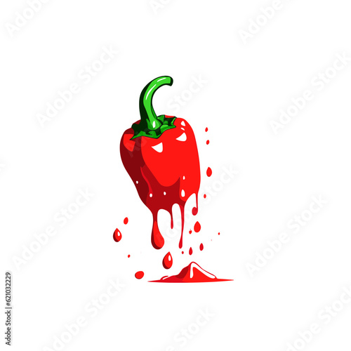 red hot chili pepper isolated on white