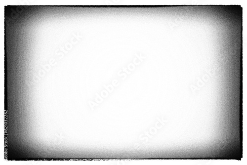 Vintage noir photo film frame with lens vignette and empty  cell and grain template on transparent background (png image). Useful for design, vintage film effects, and backgrounds	