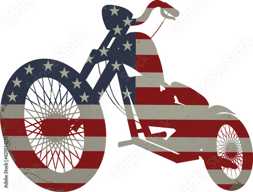 American flag painting on motorbike