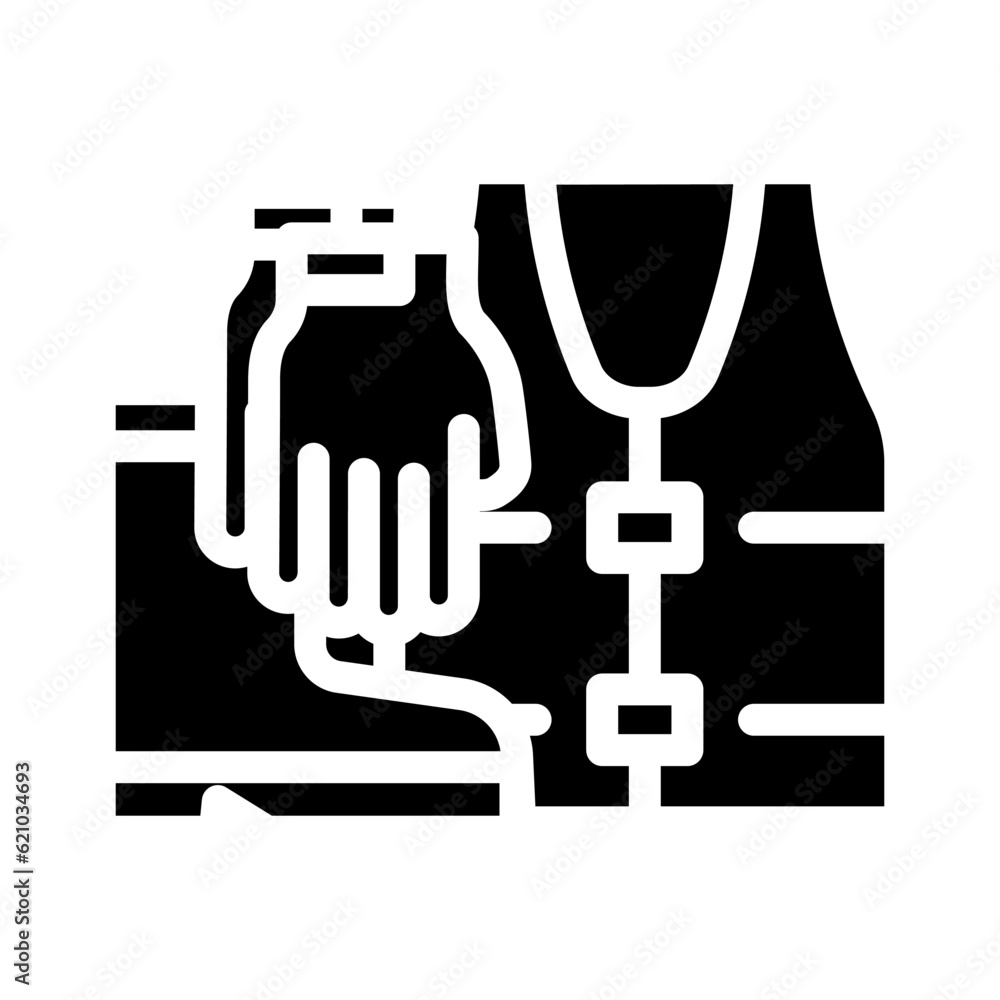 protective clothing tool work glyph icon vector. protective clothing tool work sign. isolated symbol illustration protective clothing tool work glyph icon vector. protective clothing tool work sign. isolated symbol illustration