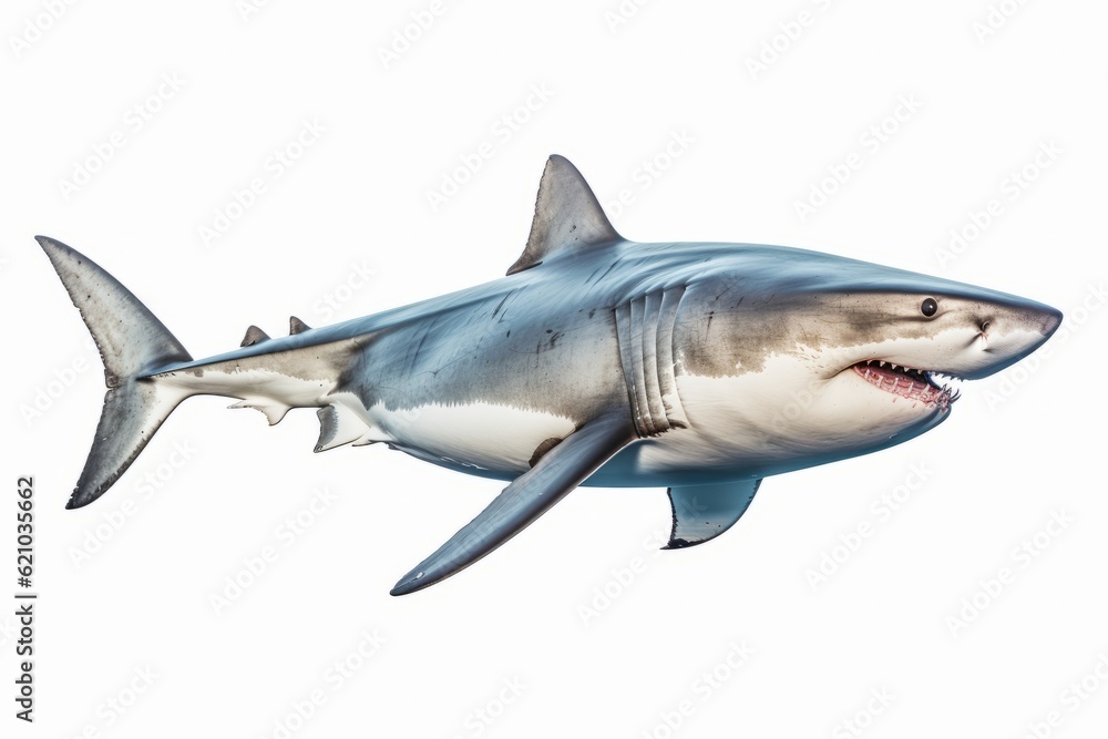 Great shark photo cut out and isolated on white background. Great shark photo cut out and isolated on white background.