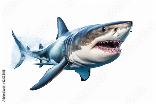 Great shark photo cut out and isolated on white background. © Denis