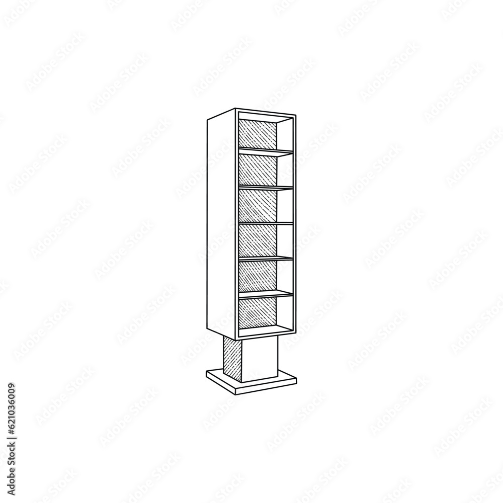line art vector of Shelf, icon minimalist illustration design template