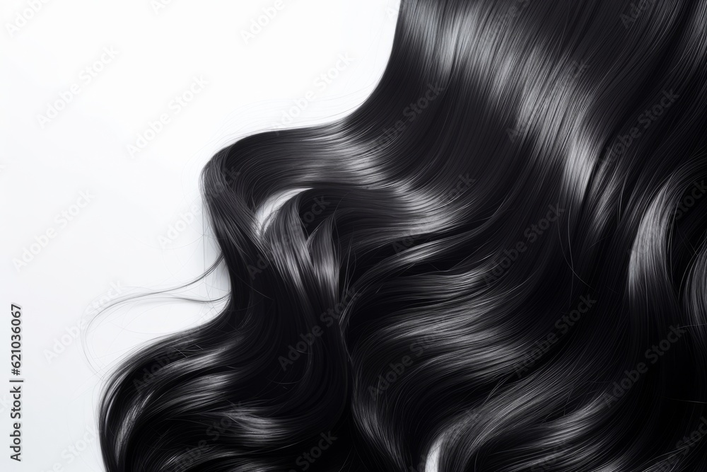 Curly Black Hair Close-up isolated on white background. Curly Black Hair Close-up isolated on white background.