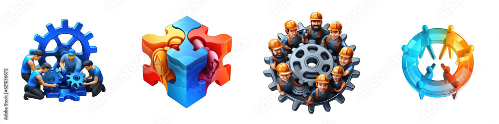 Teamwork clipart collection, vector, icons isolated on transparent background
