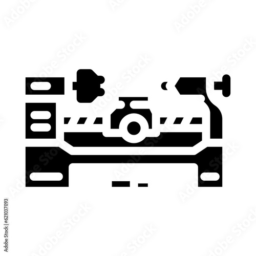 lathe tool work glyph icon vector. lathe tool work sign. isolated symbol illustration