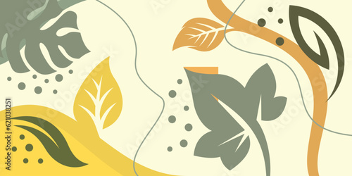 Summer tropical leaf seamless pattern background vector illustration design template