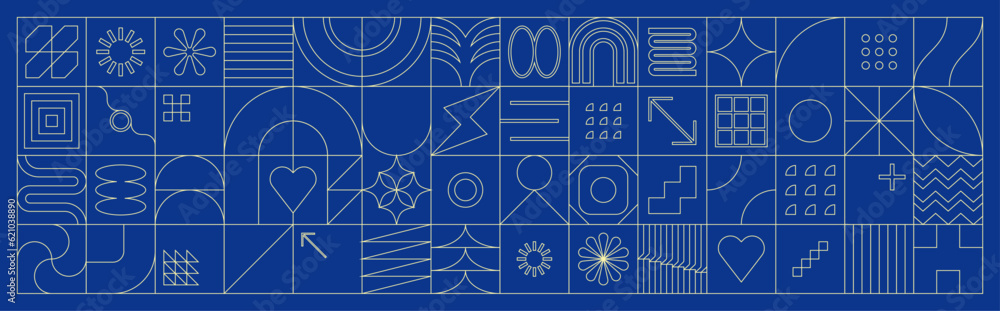 Circuit board background. Blue geometric pattern with lines and strokes ...