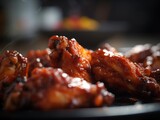 Hot and Spicy Chicken Wings Close-Up AI Generated