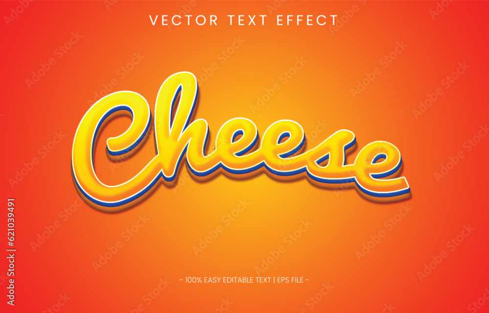 cheese text effect yellow color. vector eps design easy editable.
