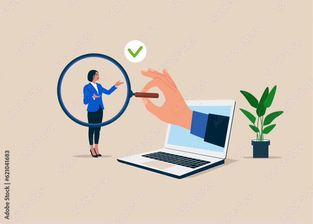 Choosing woman. Company staff recruitment concept. Modern vector illustration flat design
Choosing woman. Company staff recruitment concept. Modern vector illustration flat design