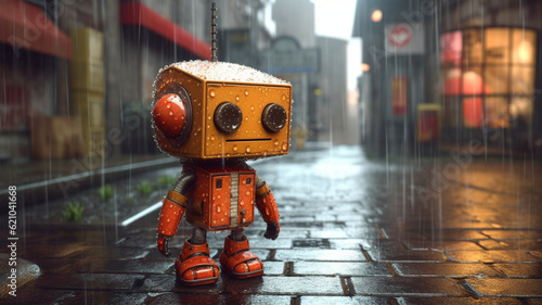 orange robotic toy