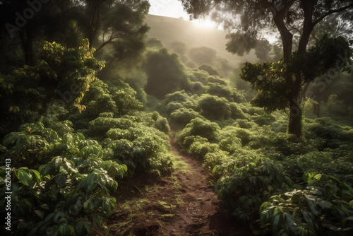 AI generative image of coffee plantation in Kenya
