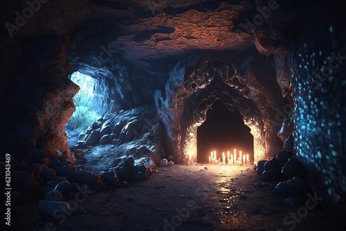 ancient caves, Generative AI