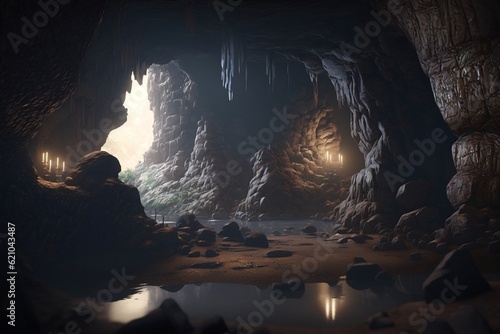 ancient caves, Generative AI