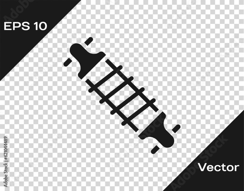 Black Bicycle suspension icon isolated on transparent background. Vector