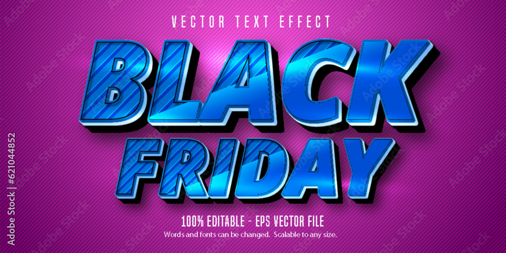 Black friday text, editable text effect