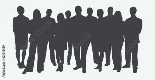 Dynamic Business Synergy, Silhouettes of a Diverse Group of Professional Individuals Engaged in Productive Collaboration