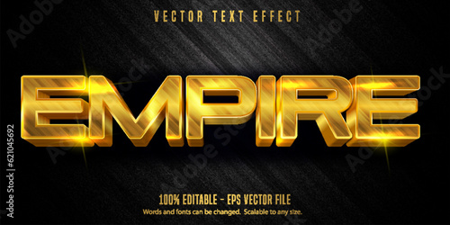 Empire text, luxury golden color editable text effect on textured background