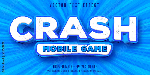 Crash mobile game text, game style editable text effect