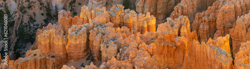Rock formations and hoodoo   s from Bryce Canyon Overlook in Bryce Canyon National Park in Utah during spring.  