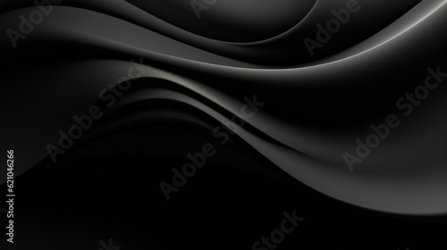 abstract Illustration smooth elegant black satin texture abstract . luxurious black line background. Generation AI