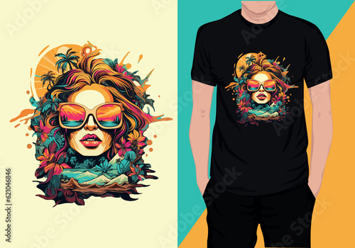 Summer t-shirt design vector