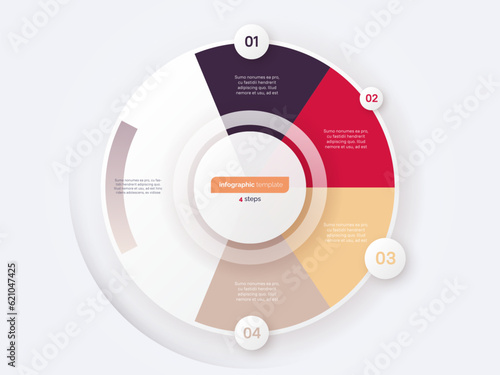 Four option circle infographic diagram. Vector illustration