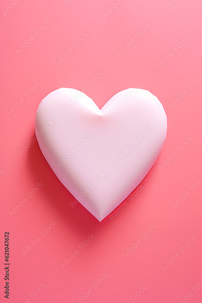 Heart on pink paper - Paper Heart