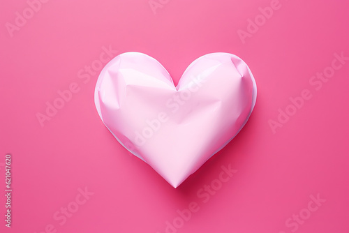 Heart on pink paper - Paper Heart