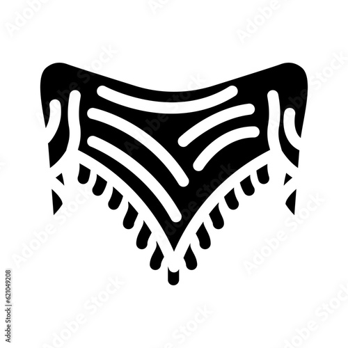 shawl knitting wool glyph icon vector. shawl knitting wool sign. isolated symbol illustration