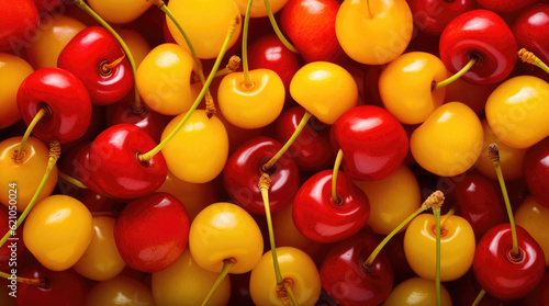 Red and yellow cherry background