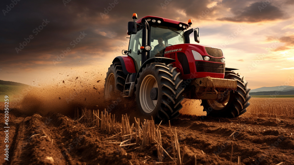 Modern agriculture machine technology concept Modern agriculture machine technology concept