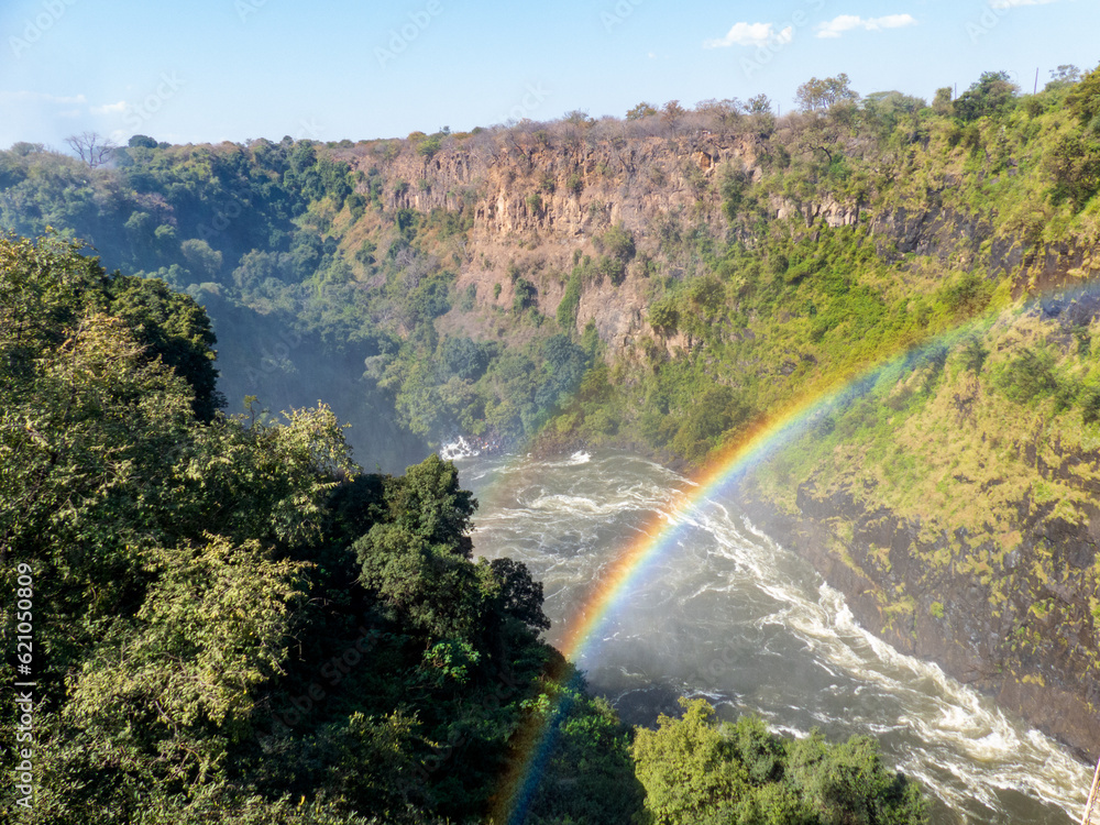 gorge near the Victoria Falls in Zimbabwe and Zambia with a rainbow Africa gorge near the Victoria Falls in Zimbabwe and Zambia with a rainbow Africa