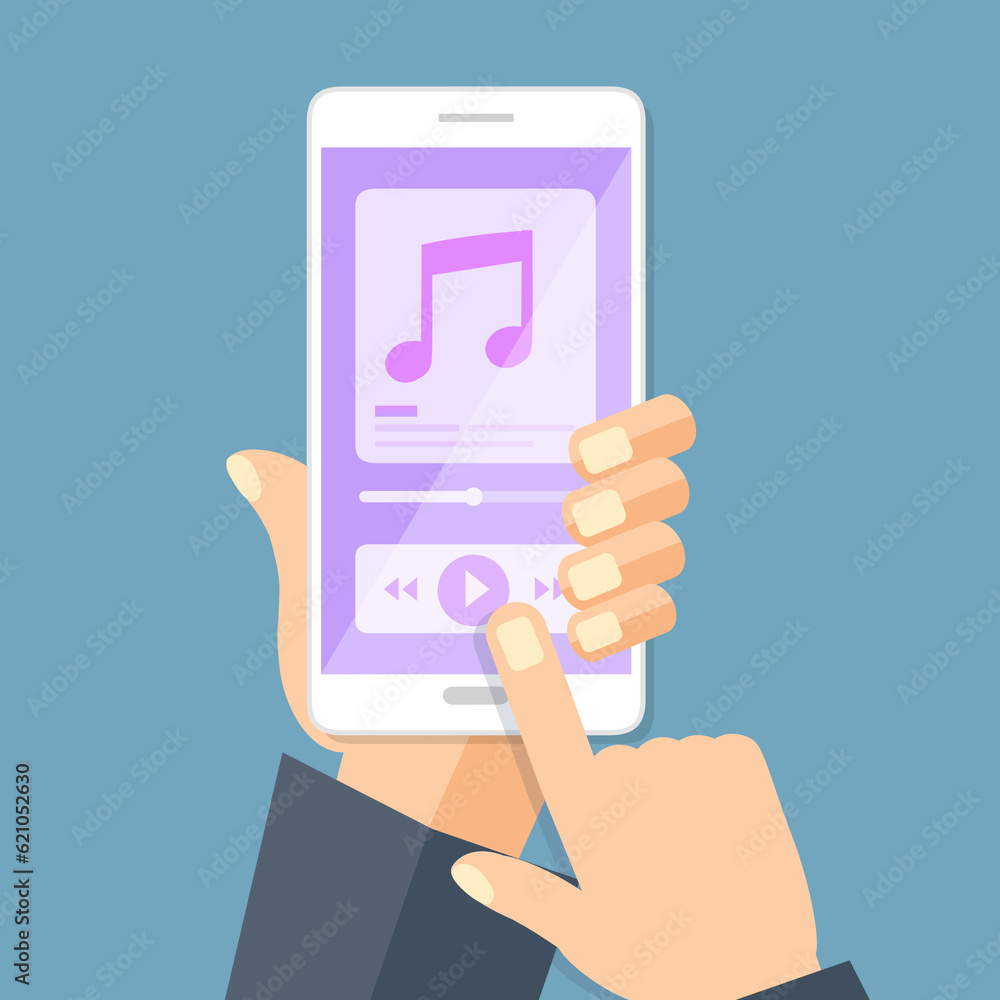 Interfaccia dell'applicazione mobile. Lettore musicale. App Musica. Illustrazione Interfaccia dell'applicazione mobile. Lettore musicale. App Musica. Illustrazione