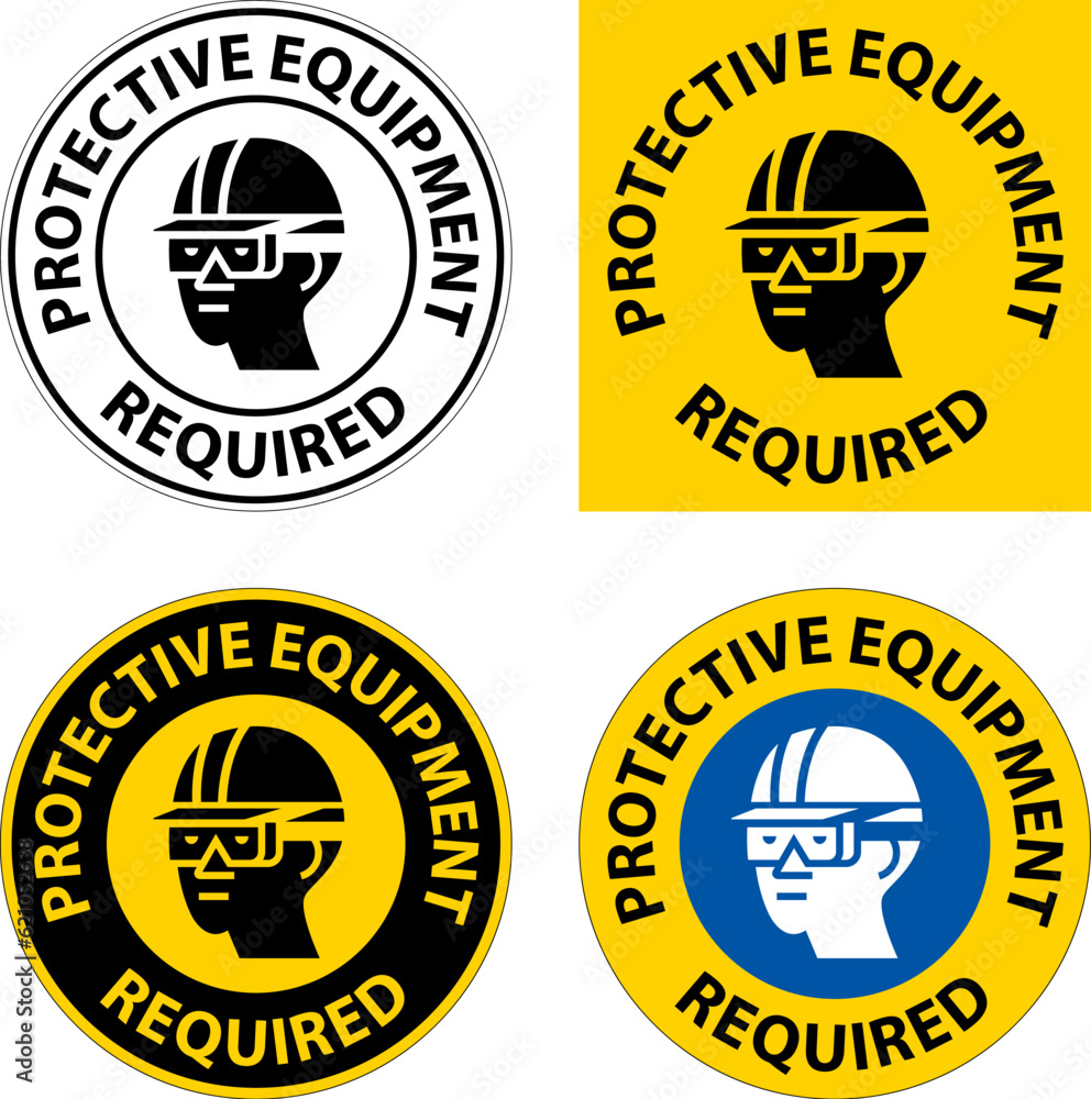 Floor Sign, Protective Equipment Required Floor Sign, Protective Equipment Required