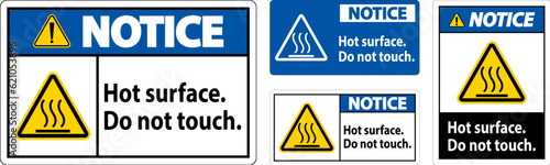 Notice Safety Label Hot Surface, Do Not Touch