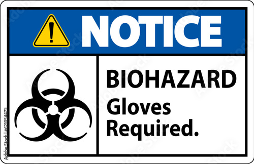 Biohazard Notice Label Biohazard Gloves Required