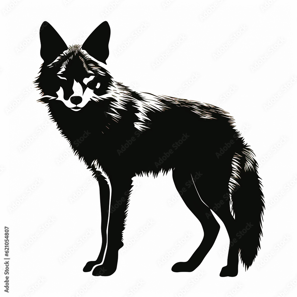 coyote illustration isolated on white 