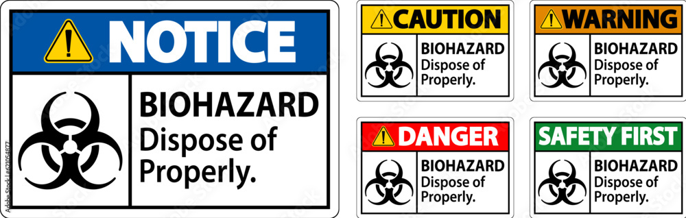 Biohazard Warning Label Biohazard Dispose Of Properly Biohazard Warning Label Biohazard Dispose Of Properly