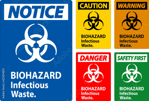 Biohazard Warning Label Biohazard Infectious Waste