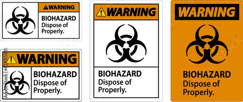 Biohazard Warning Label Biohazard Dispose Of Properly