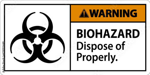 Biohazard Warning Label Biohazard Dispose Of Properly