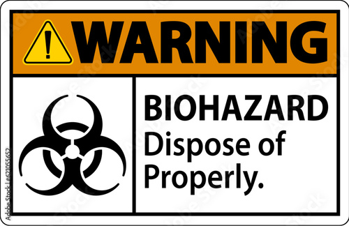 Biohazard Warning Label Biohazard Dispose Of Properly
