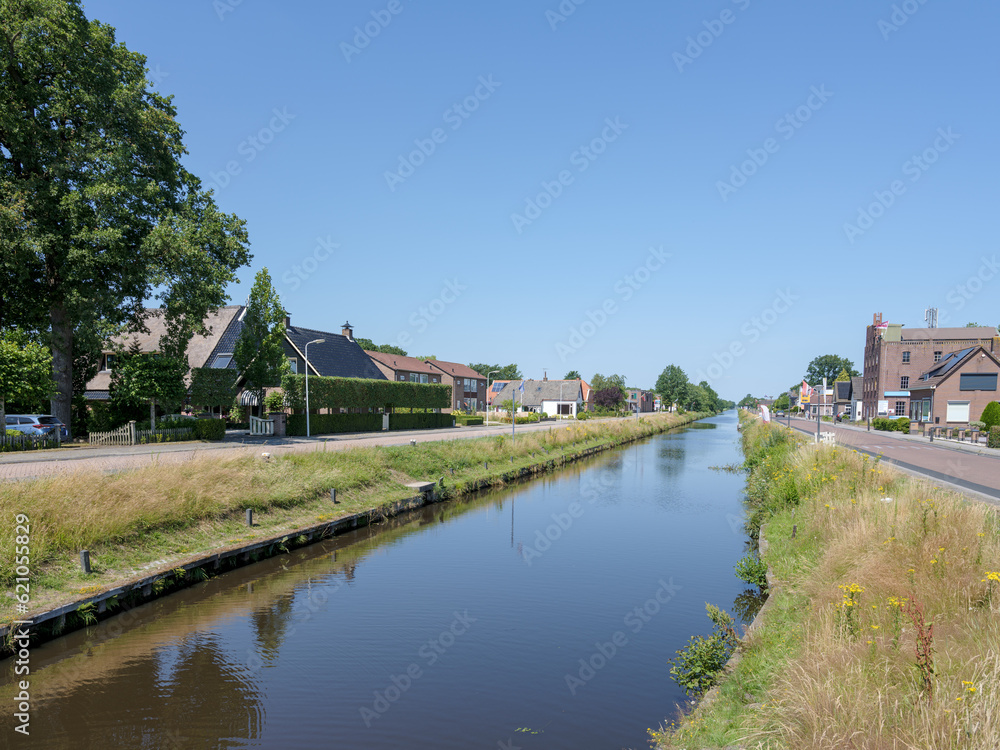 Compagnonsvaart of Appelschastervaart in Appelscha, Friesland province, The Netherlands