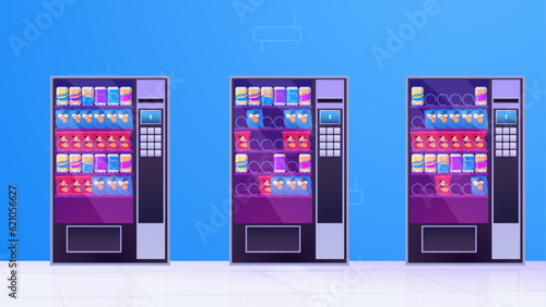 Vector vending machine with snacks